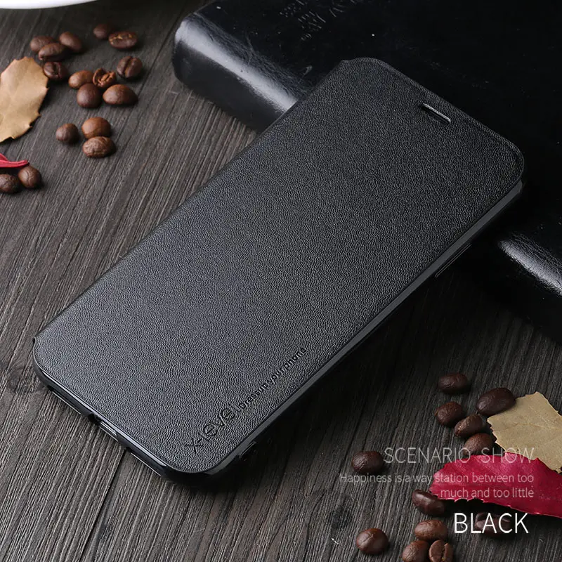 Black X-Level Книга Флип кожаный чехол для iPhone 11 Pro Max ультра тонкий - Цвет: Black