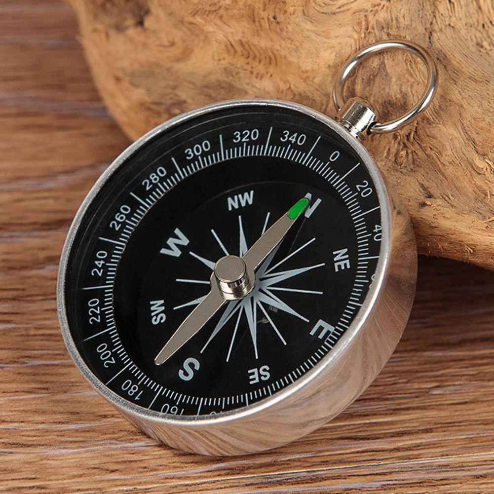

Portable Aluminum Lightweight Emergency Compass Outdoor Survival Compass Tool Navigation Wild Tool Black
