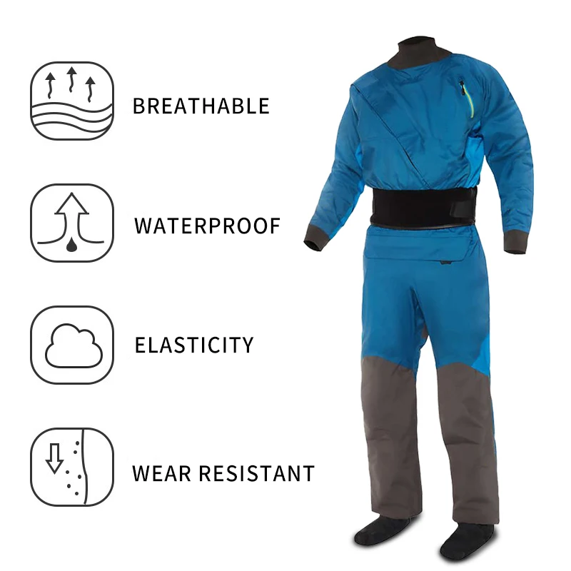 Мужской сухой Воздухопроницаемый костюм синий водонепроницаемый полностью на