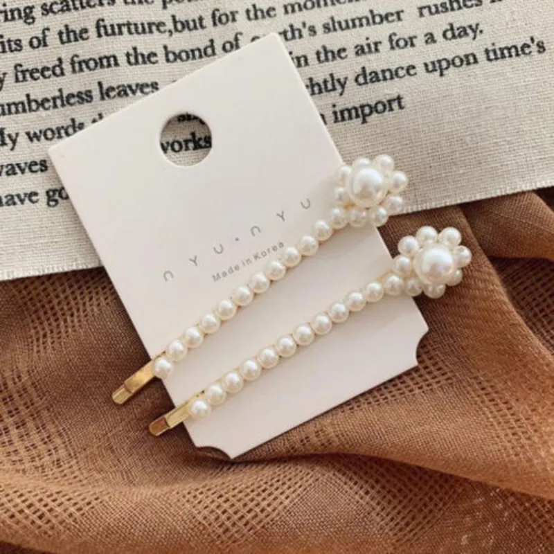 Жемчужная заколка для волос женщин Элегантный корейский дизайн Геометрическая