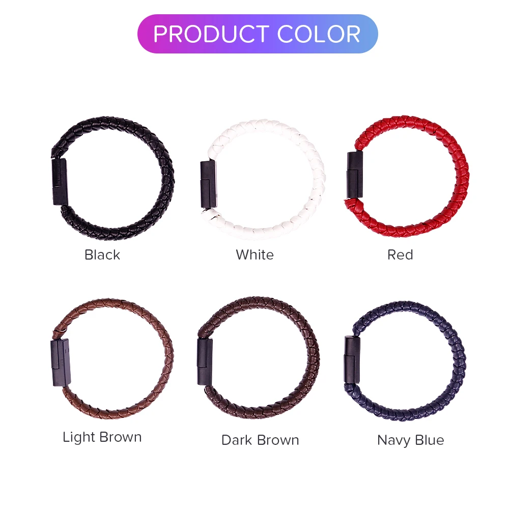 Уличный кожаный мини-Micro USB-браслет зарядное устройство кабель для передачи