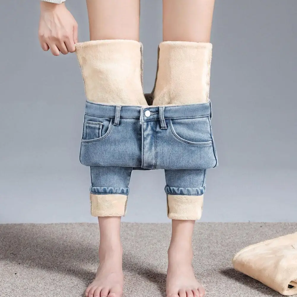 

Джинсы высокого качества толстые женские модные эластичные высокие 2022 плюс повседневные Бархатные Джинсы женские брюки-карандаш Z2j4