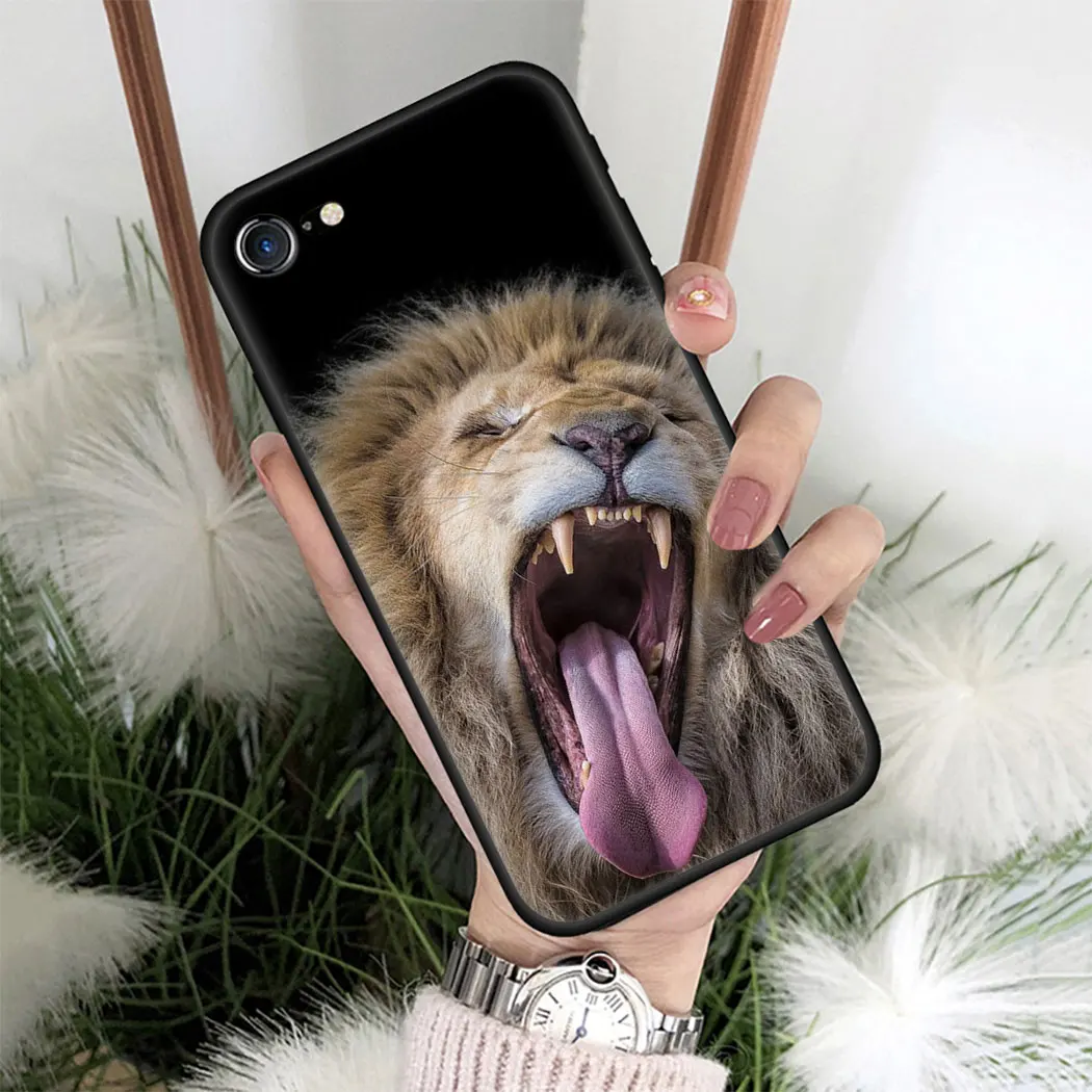 Мягкий силиконовый чехол для iPhone 11 Pro Max XS XR X SE 5 5s 7 8 6 6s Plus черный телефона king tiger lion |