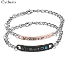 Браслеты Красавица и Чудовище для любителей, квадратный гибочный браслет, мужской подарок, Шарм для подруги, его красавицы, ее чудовище