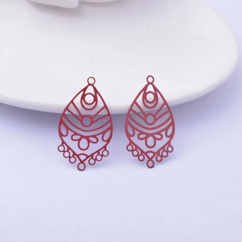 50 шт. AC12399 29*17 мм окрашенная латунь с множеством отверстий разъем для сережек Шарм