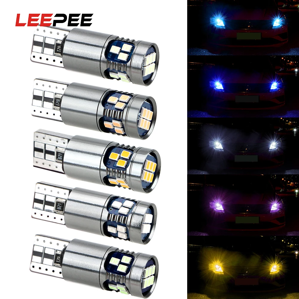 

LEEPEE T10 W5W 3030 18 SMD яркий автомобиль для чтения светильник габаритного фонаря внутренняя сигнальная светового Индикатора светильник сигнальна...
