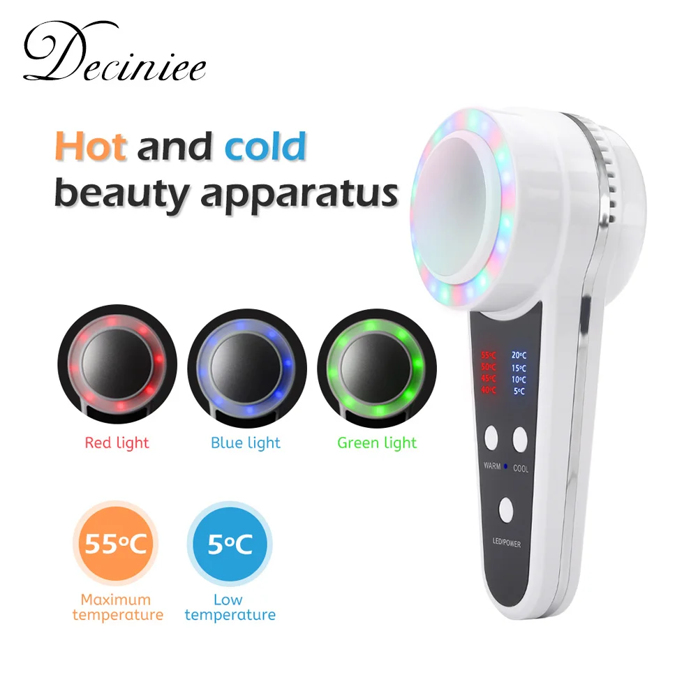 

LED Photon Hot Cold Beauty Instrument Facial Lifting Massager Hot Cold Hammer Acne Wrinkle Removal Skin Rejuvenation Apparatus