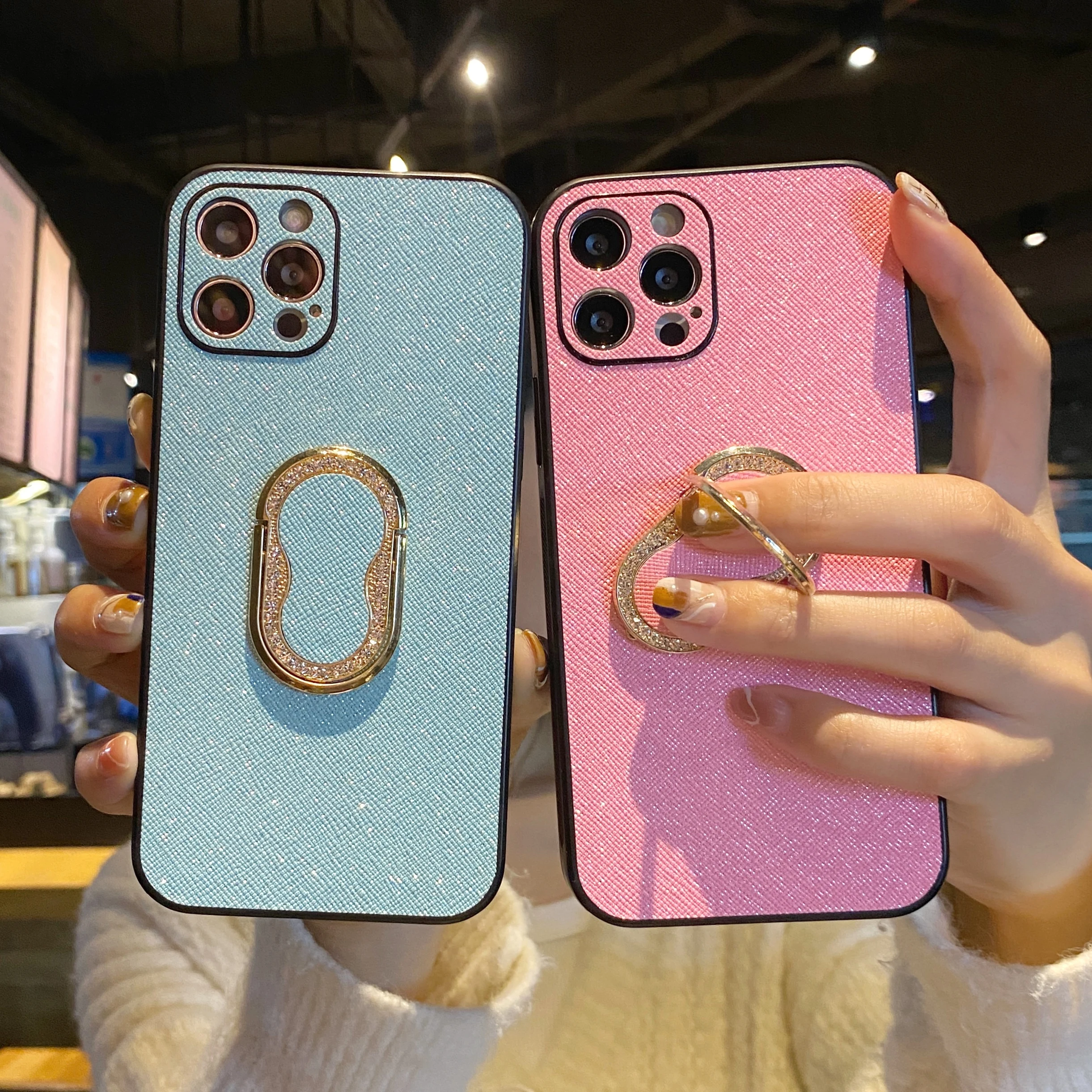 

Светящийся чехол для телефона iPhone 11 12 Pro Max с кольцом-подставкой для iPhone X XR XS SE 2 6 7 8 Plus, противоударный защитный чехол