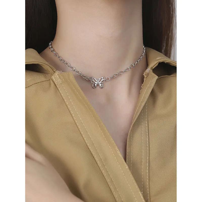 Ожерелье с подвеской-бабочкой Kinel женская модная массивная цепочка до ключиц в
