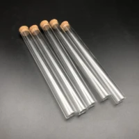10pcslot 18x180mm clear flat bottom glass test tube with cork stoppers laboratory glassware container