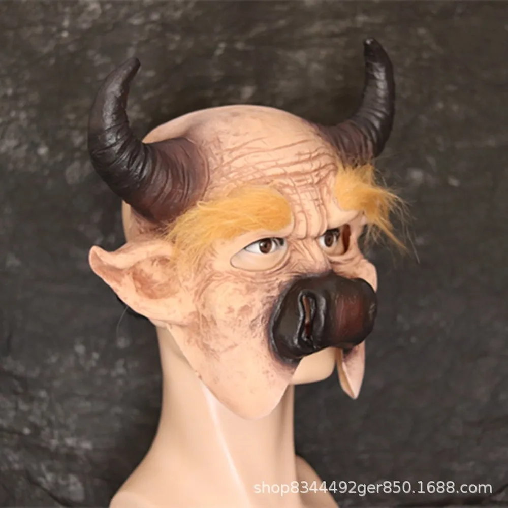 Животное головной убор корова маска-рог путешествие к западу версия дьявола