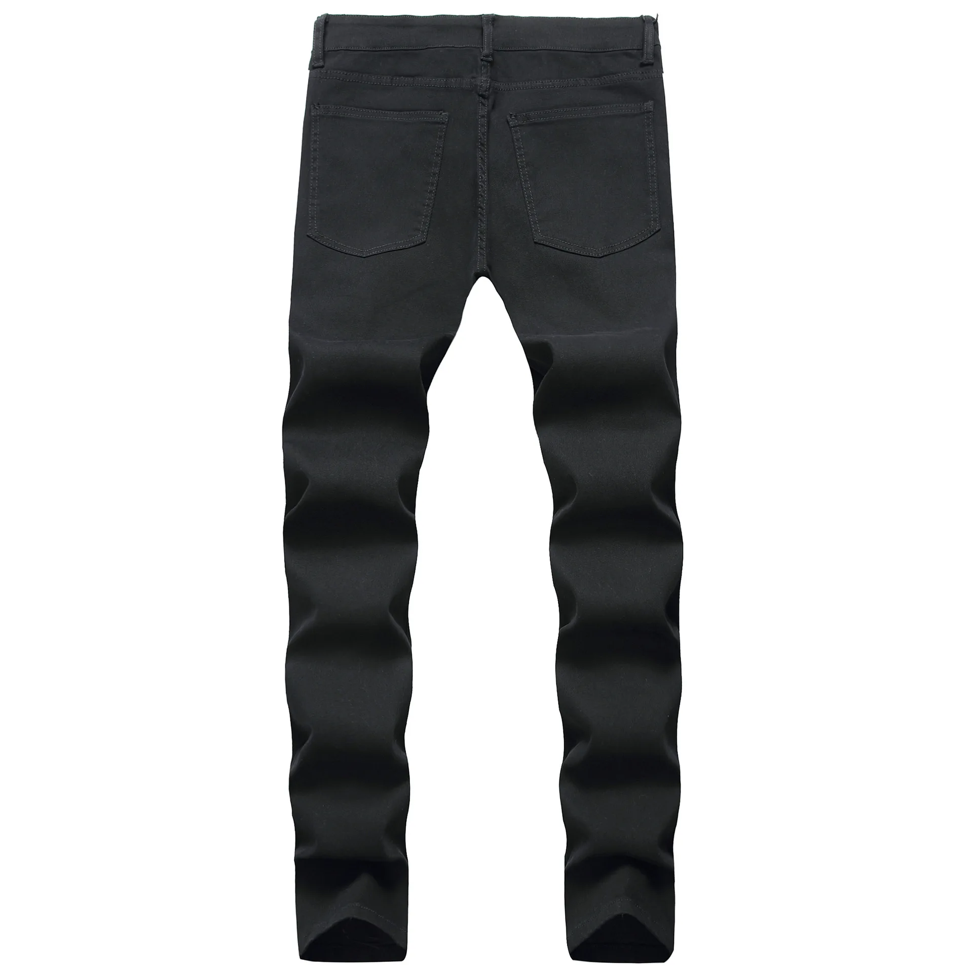 

Brand New Men Jeans Stretch Skinny Black Ripped Jean Hip Hop Mens Moto Biker Denim Pants Casual Slim Fit Frayed Pencil Trousers