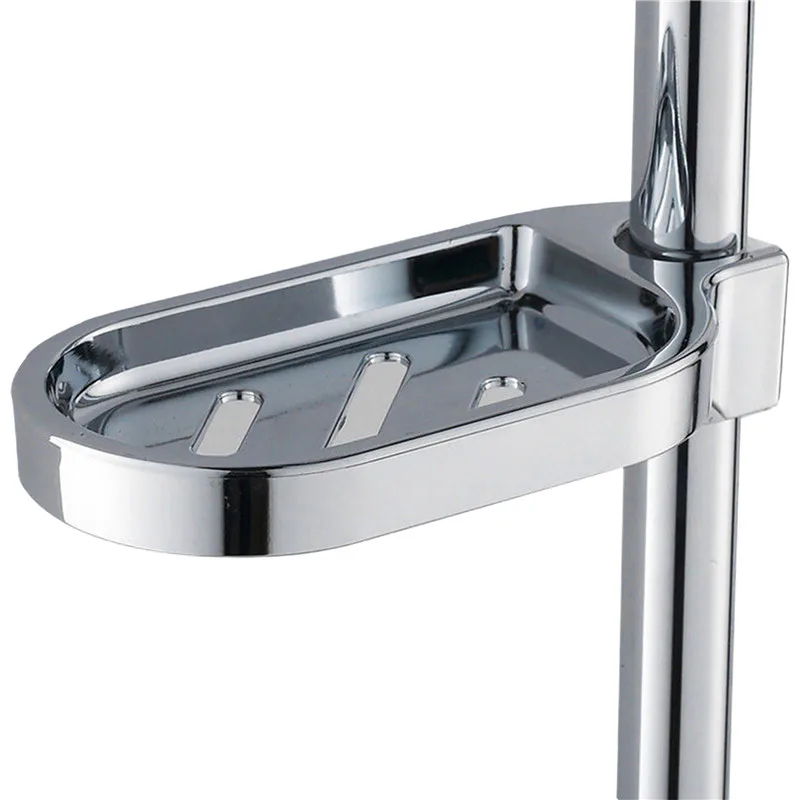 

Faroot Soap Holder with Hollow Bottom Chrome Plated Adjustable Shower Rail Slide Accessories
