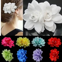 new beautiful flower hair pin clip pin hairband bridal wedding party for women cotton hairpin diy handmade hairband
