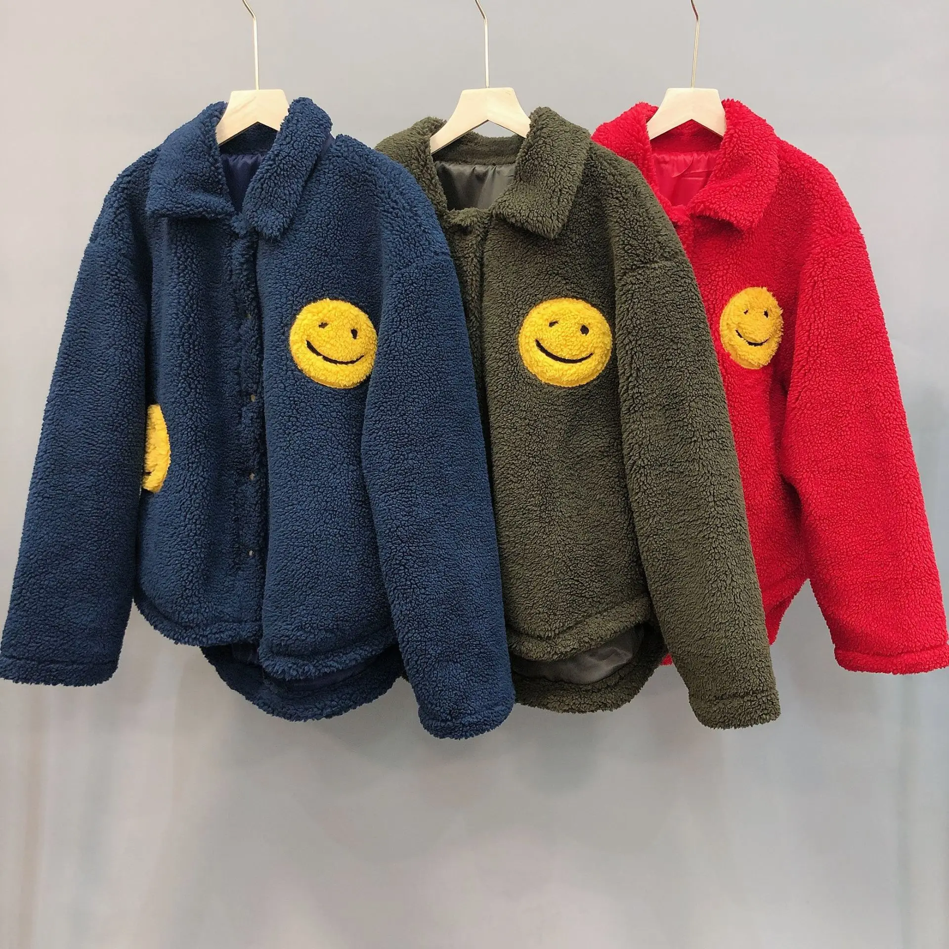 

Kanye West CPFM stand up collar lambswool jacket Warm Jacket Men's Coat Men's Clothing Streetwear Women Coat