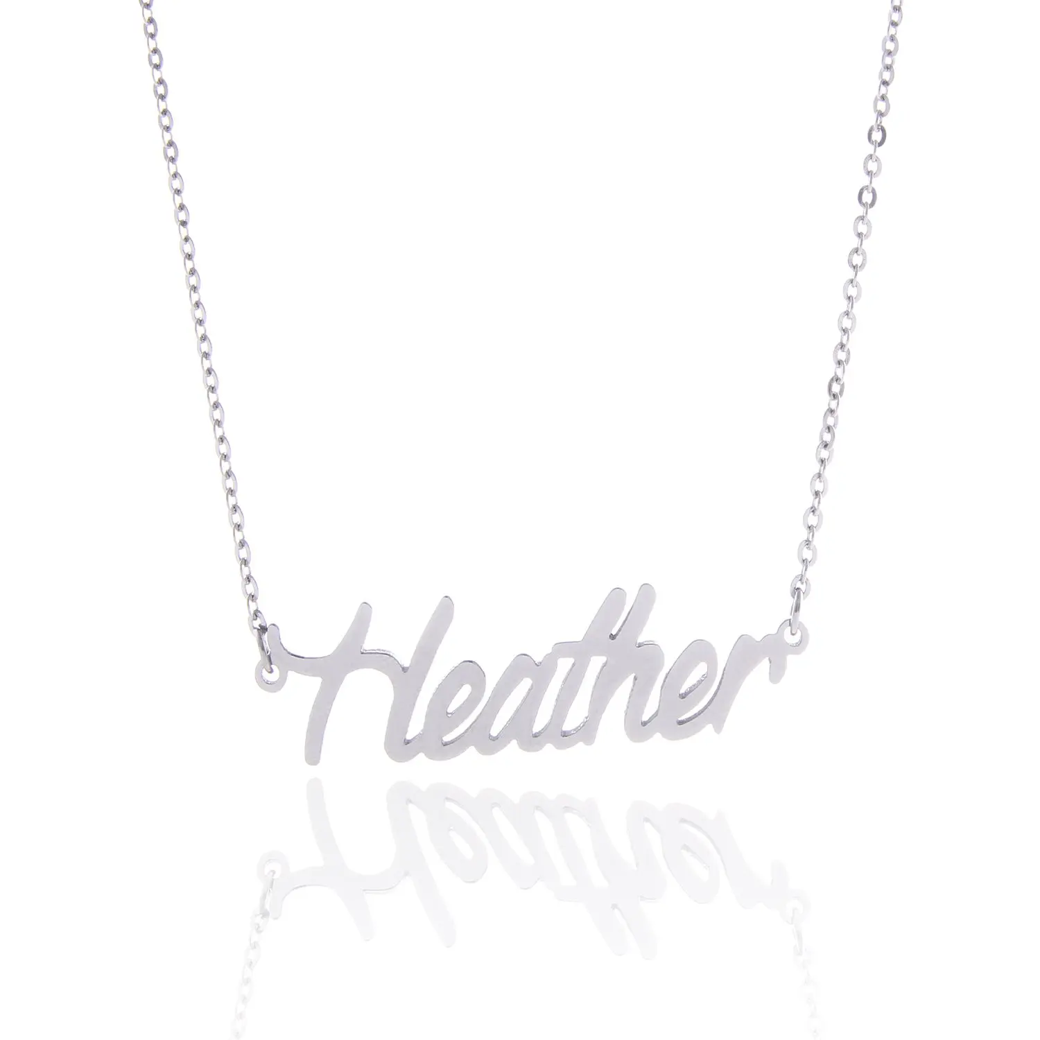 

New Hot Simple Silver Color Personalized Name Necklace Stainless Steel Customized Metal CutNecklaces Custom Wedding Jewelry