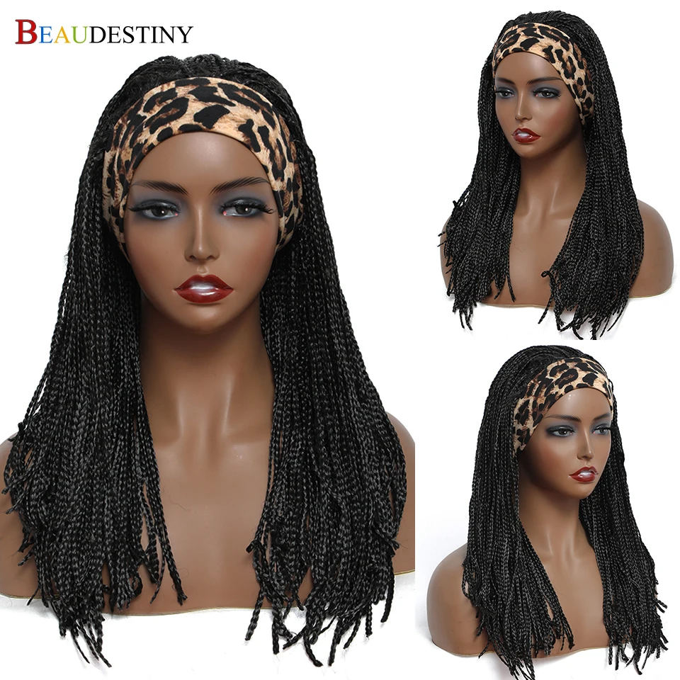 Beaudestiny Braided Headband Wig Synthetic Hair Women's Box Wigs Long Black Cheap Under 20 Dollars | Шиньоны и парики
