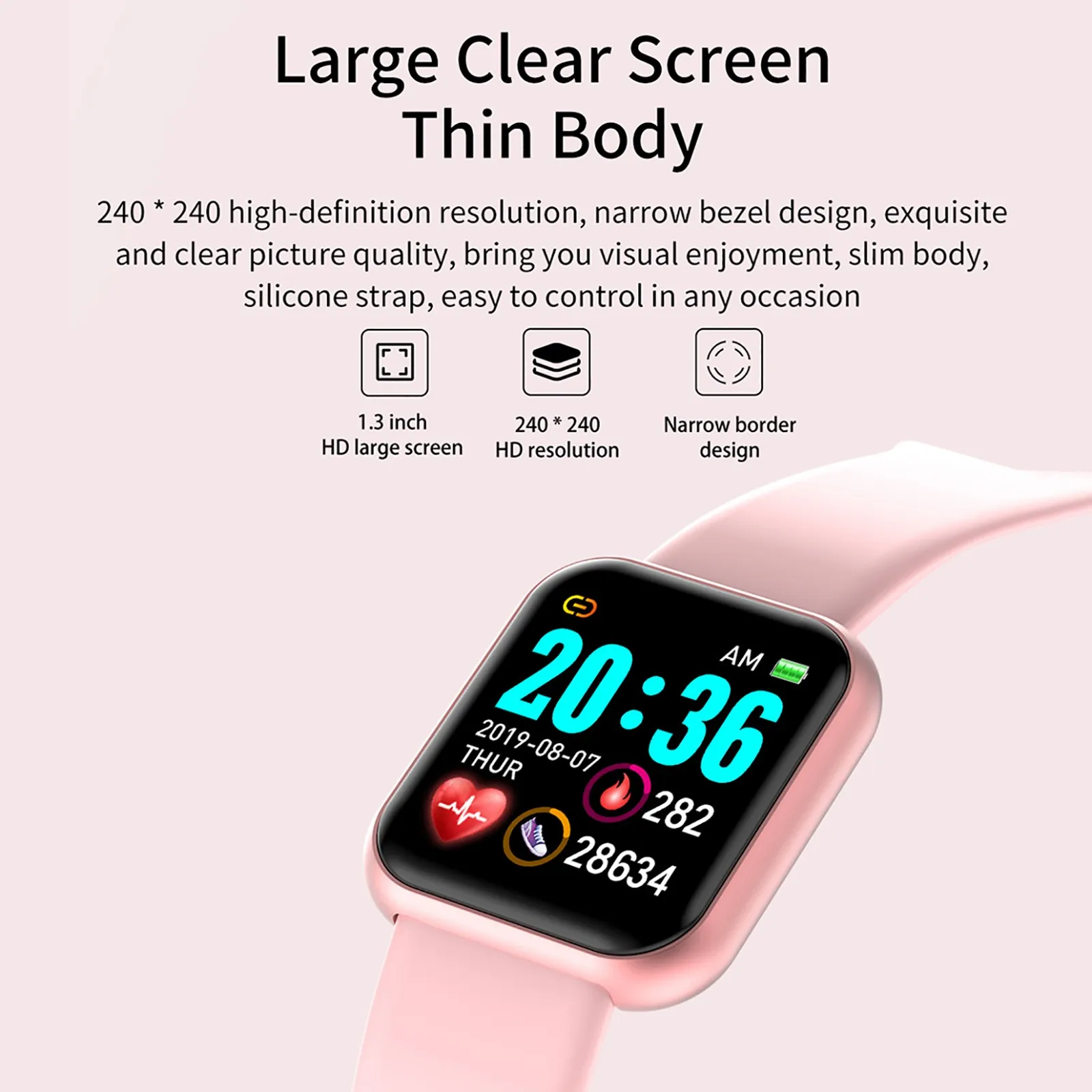 Smartwatch I5 Heart Rate And Blood Pressure Call Reminder Sports Bluetooth Watch Waterproof Смарт Часы | Электроника