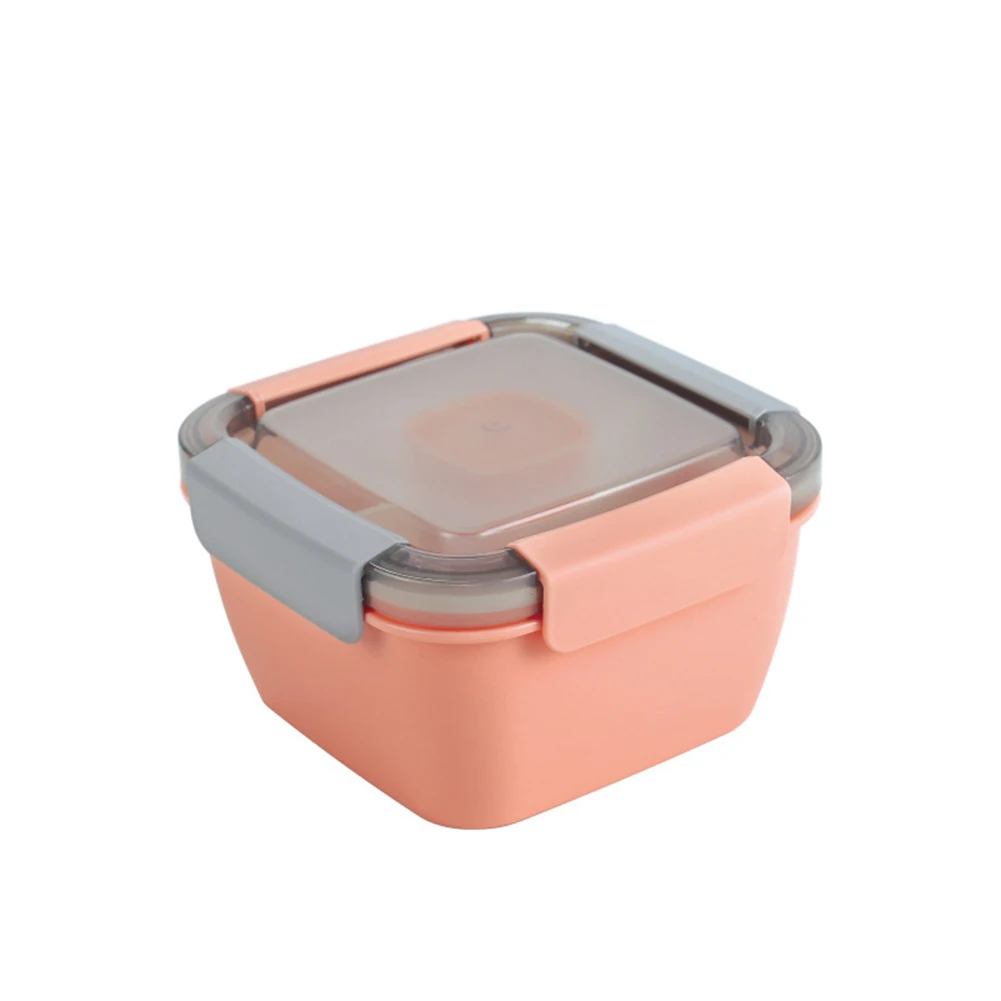 

Salad Lunch Container with Salad Bowl and Fork Compartment Lunch Box for Salad Toppings Snacks Microwave Safe