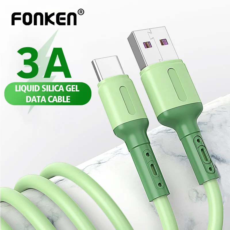 

Liquid Soft Silicone USB Type C Cable 3A Micro USB Cable Android Phone Tablet USB C Fast Charge Mobile Date Cord