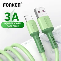 liquid soft silicone usb type c cable 3a micro usb cable android phone tablet usb c fast charge mobile date cord