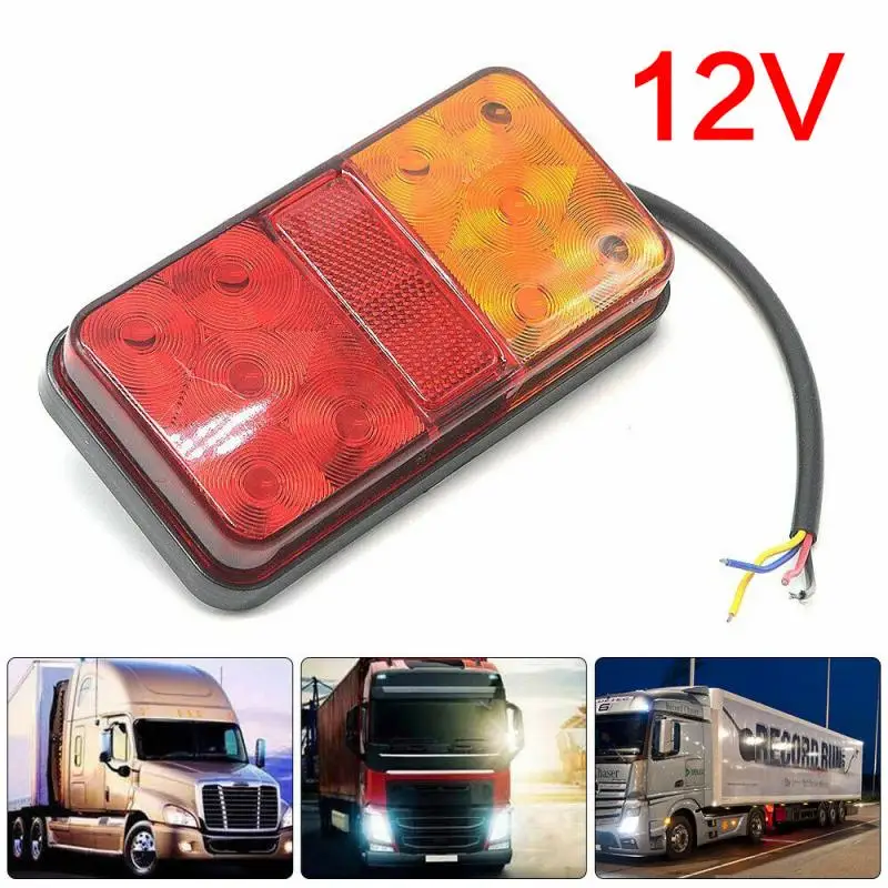 

Pair 12V Rear Stop LED Lights Tail Brake Indicator Truck Van Lamp Trailer Light Truck Light System Other Vehicle Parts