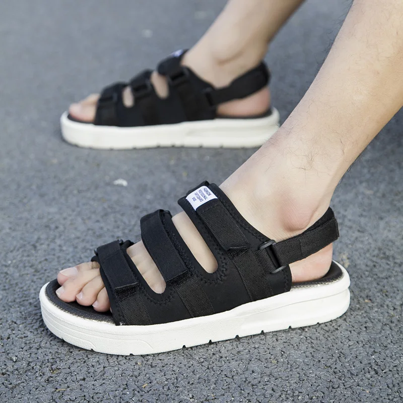 Мужские сандалии с ремешком на щиколотке коричневые дышащие босоножки