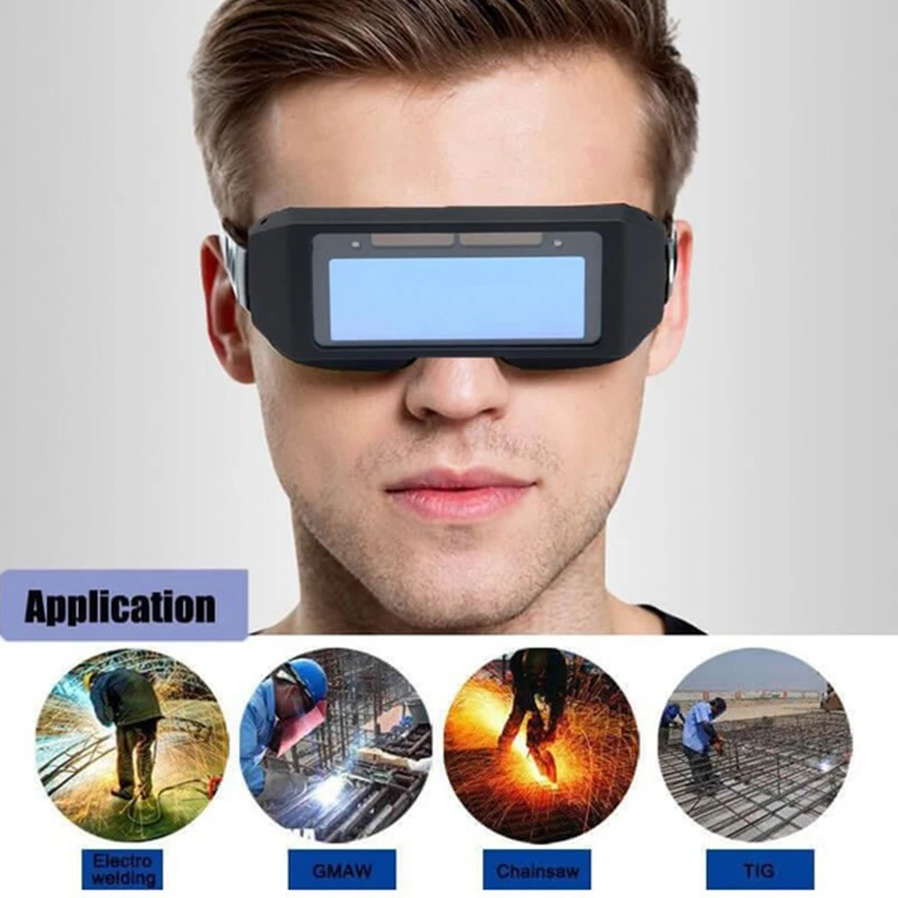 

Durable Solar Powered Auto Darkening Welding Mask Helmet Goggle Welders Glasses Arc PC Goggles For Welding Protection