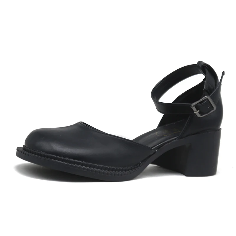 

Round-toe high-heeled shoes retro thick with Mary Jane high-heeled shoes female British style buckle wild Japanese small shoes