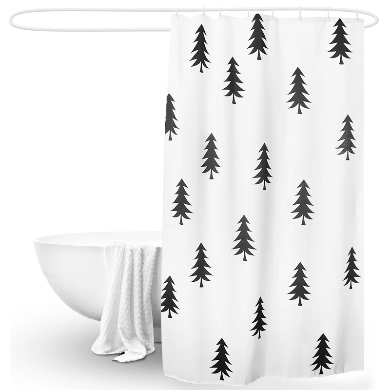 

POLYESTER SEPARATE SHOWER CURTAIN TREE WATERPROOF PLANT SHOWER CURTAIN THICKEN WASHABLE RIDEAU DOUCHE BATHROOM DECOR DE50YL
