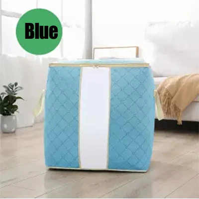 Waterproof Thick Quilt Storage Bag Large Capacity Clothing Storage Box Moving Luggage Packing Bag - Цвет: vertical blue