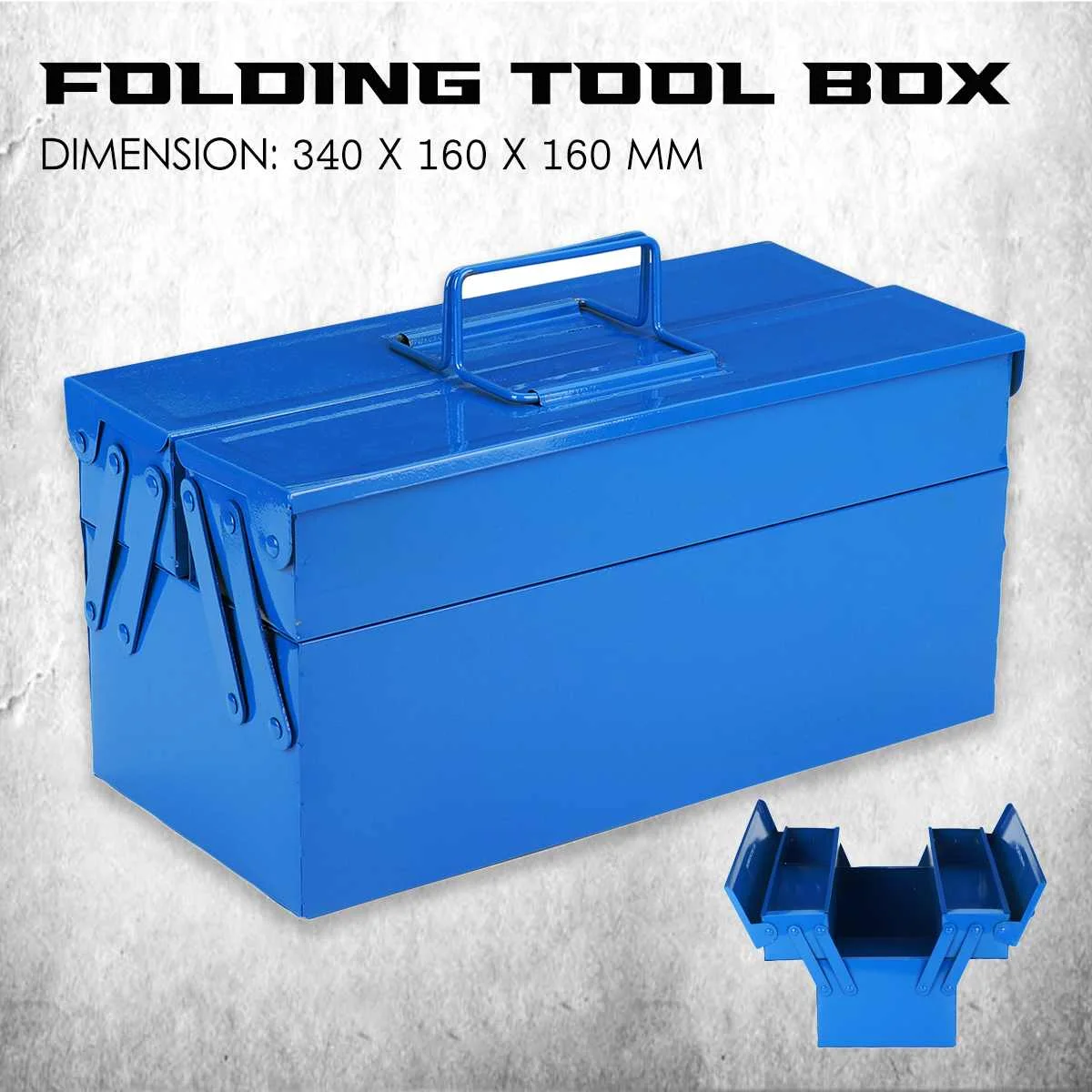 

Folding Double Layers Tool Case Multi-Function Auto Repair Tools Box Shockproof Ergonomic Portable Metal Tool Storage Box