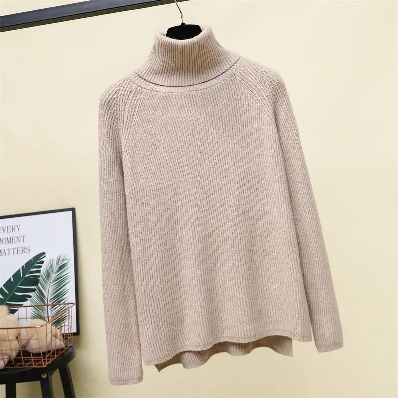 FTLZZ Новый Женский водолазка вязаный свитер осень зима Повседневный женский