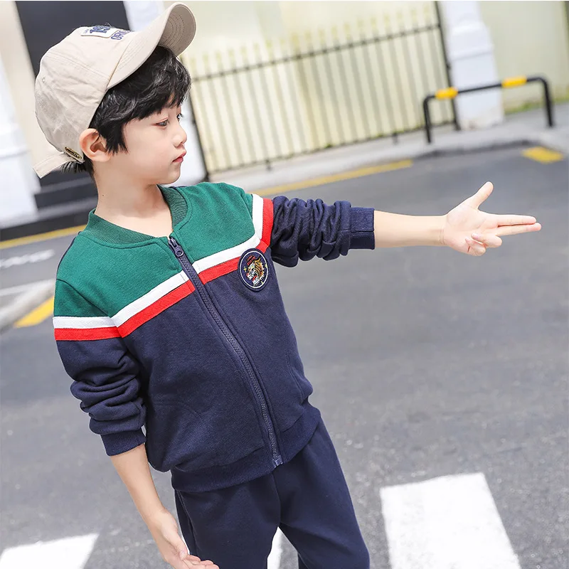 

2020 autumn boy girl clothes sets fashion cotton kids zipper sweatshirts+Haren pants Suit 2 piece baby clothes Children clothing