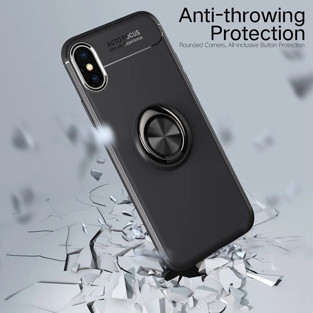 Роскошный автомобильный держатель чехол для IPhone 7 8 X XS XR Броня магнитное кольцо
