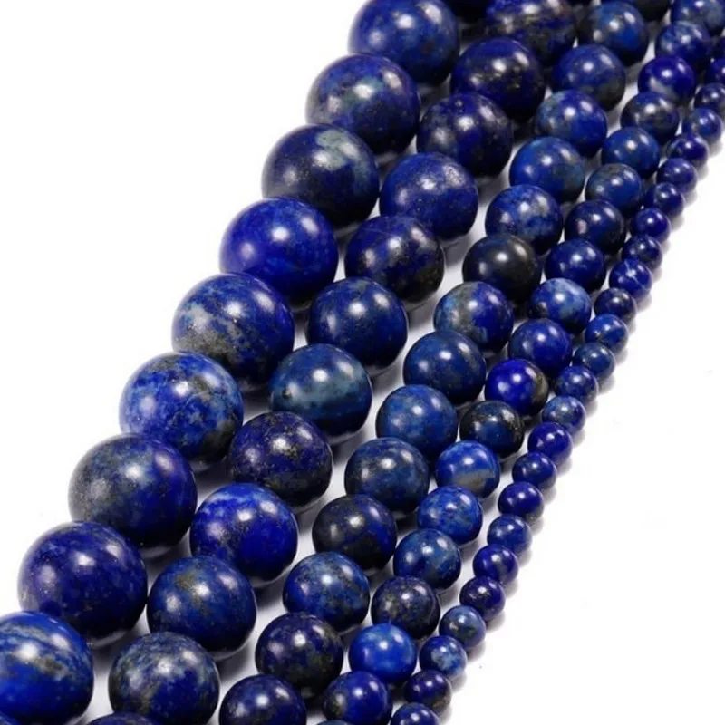 Бусы из натурального камня модные Lapis Lazuli незакреплённые бусины 4/6/8/10 мм для