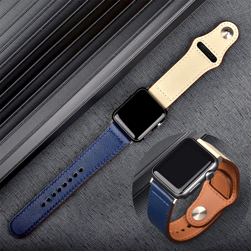 Ремешок Kebitt из мягкой кожи для мужчин и женщин модный браслет Apple Watch 5 3 2 1 Series