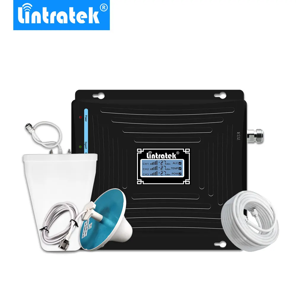 Lintratek трехдиапазонный усилитель сотового сигнала GSM 3G UMTS 850 МГц 2100 1800 4G LTE