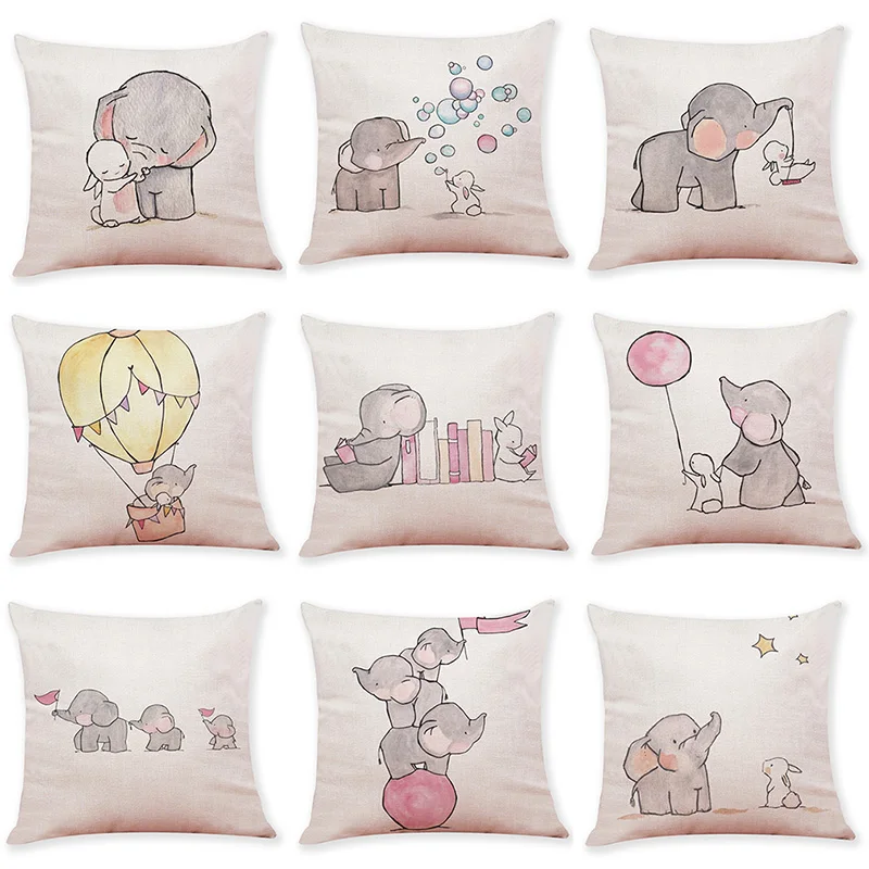 1 шт. хлопковая льняная наволочка подушки милые маленькие аниматальные детская