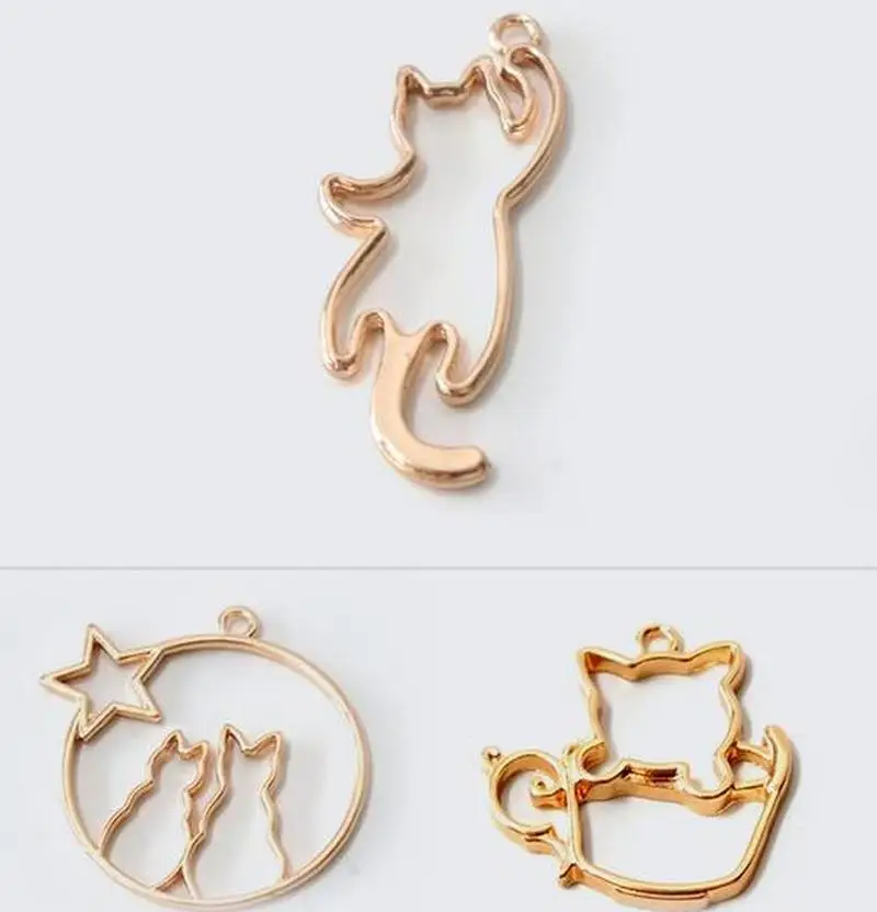 8 шт./компл. сделай сам кот кабошон металлическая фоторамка подвески