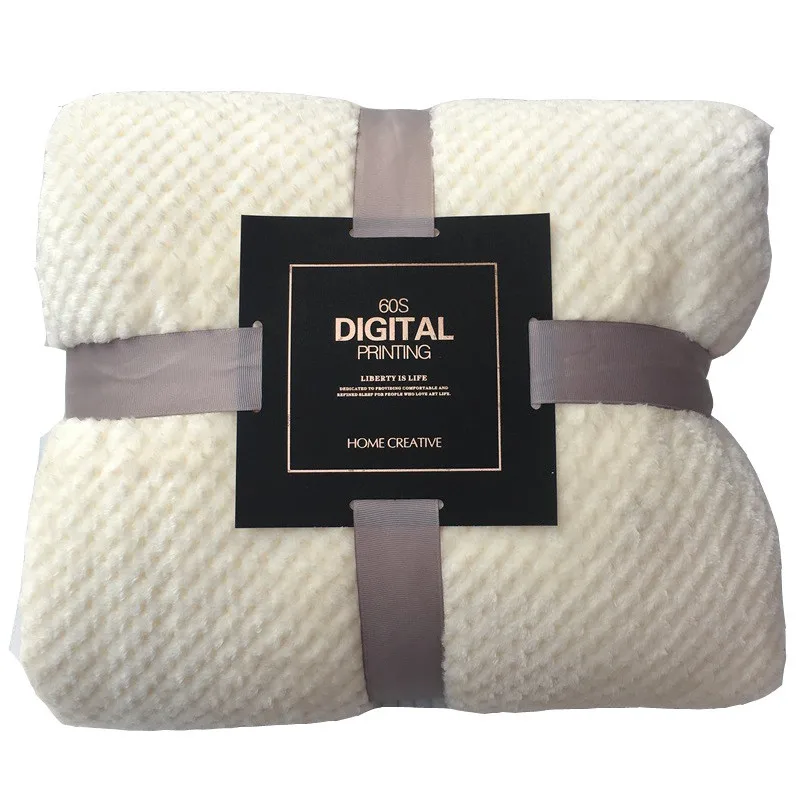 Однотонное Фланелевое шерстяное одеяло в полоску Супермягкие зимние одеяла