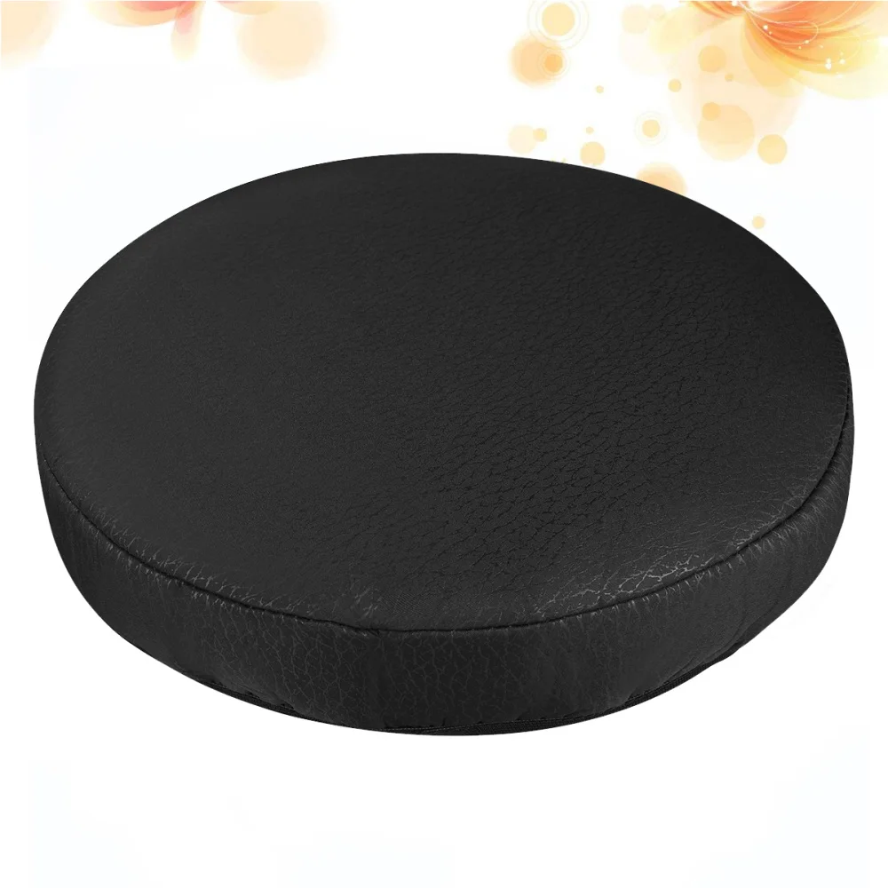 

Thick Elastic Barstool Seat Cushion Cover Practical Stool Cover Round Chair Protector for Home Shop - Black (Diameter 35cm