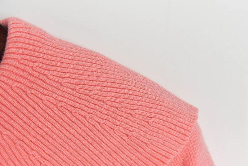 

2020 Women Autumn Pullover Female Long Sleeve Casual Preppy Style Beading Ruffle Neck Knitted Fashion Sweater Outwear