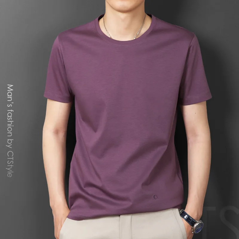 

Mercerized Cotton Men's Short Sleeve Round Neck