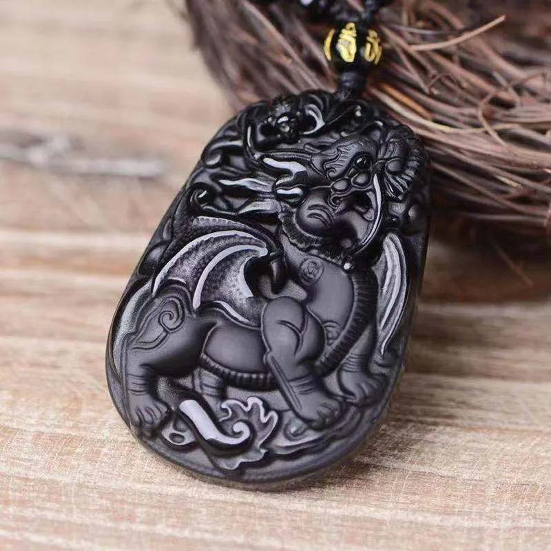 

Новый Кулон Pixiu обсидиановые бусы ожерелье богатство удачи 52 см фэн шуй длинное ожерелье из натурального камня очарование унисекс дропшипп...