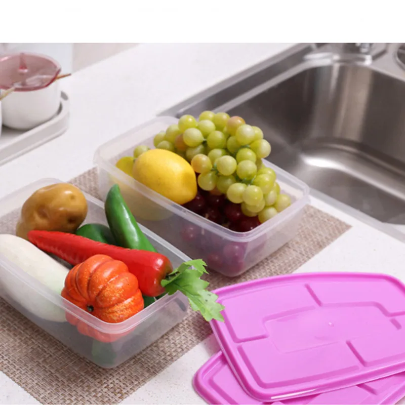 

17pcs/set Plastic Food Fruit Vegetables Fresh Keeping Containers Sealed Boxes Kitchen Storage Boxes Transparent
