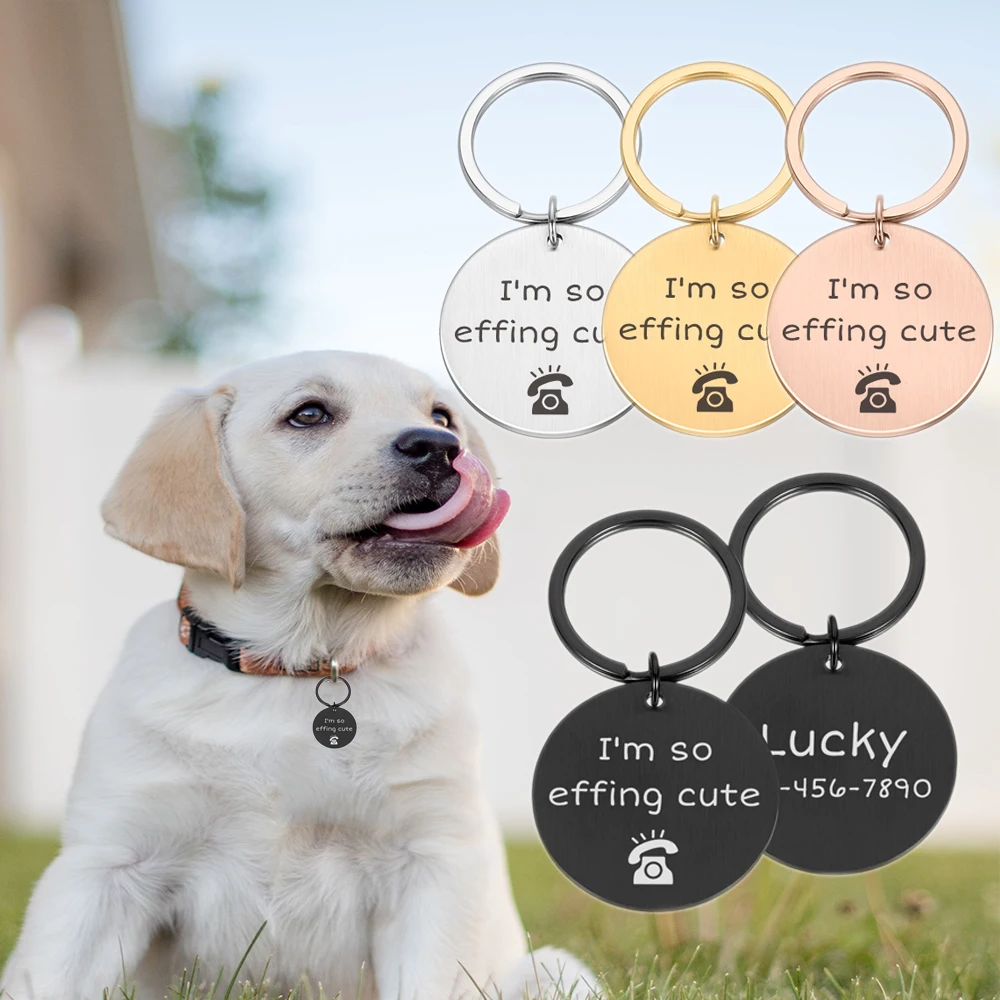 

Новые персонализированные бирки для собак с бесплатной гравировкой на заказ, идентификационная бирка для домашних животных, подвеска для к...