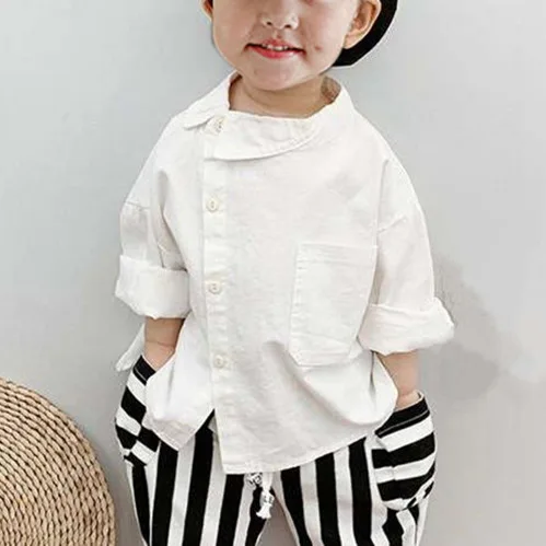 

2020 Autumn Korean Children's Clothing Boys and Girls Fashion Collar Casual All-match Shirt