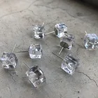 Минималистичные прозрачные полимерные серьги-гвоздики с геометрическим рисунком, акриловые серьги ручной работы с кубиками и льдом для женщин и девушек, ювелирные изделия, Brincos