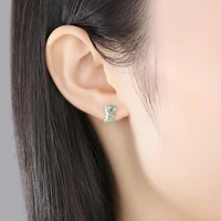 korean fashion simple gold plated green dinosaur stud earring cute women cz crystal fine animal jewelry birthday party best gift